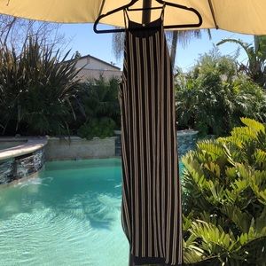 Lush sundress. Navy and yellow striped sundress